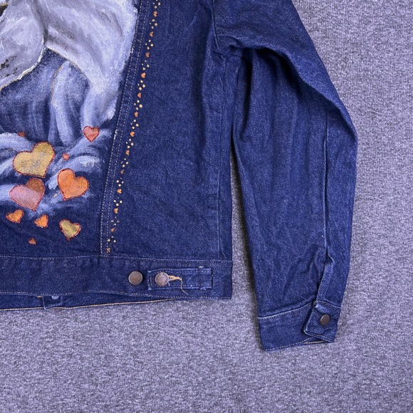 VTG Rustler Denim Jacket Mens Med Womens Custom Rachel Hand Painted Unicorn READ - Picture 11 of 16